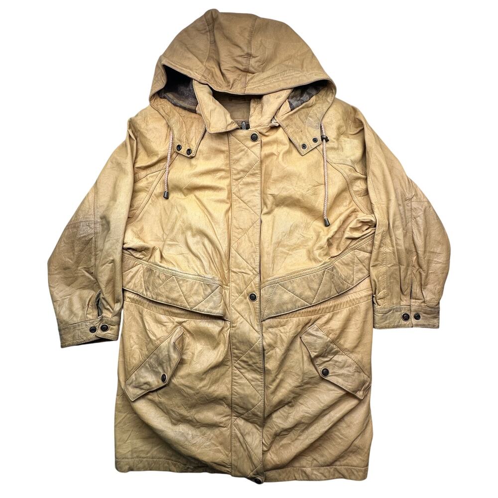 Vintage Wilsons Adventure Bound Thinsulate Leather Coat Jacket Hooded Womens XL